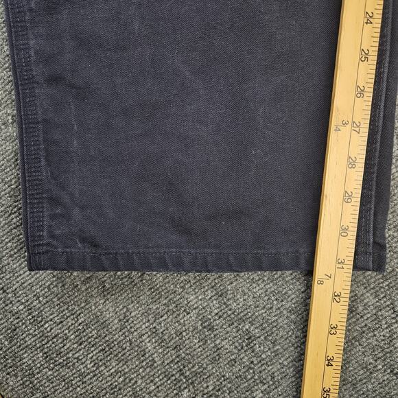 Carhartt B11 MDT Duck Dungaree Carpenter Pants Mens 48 x 32 Blue Canvas Workwear - Picture 6 of 7